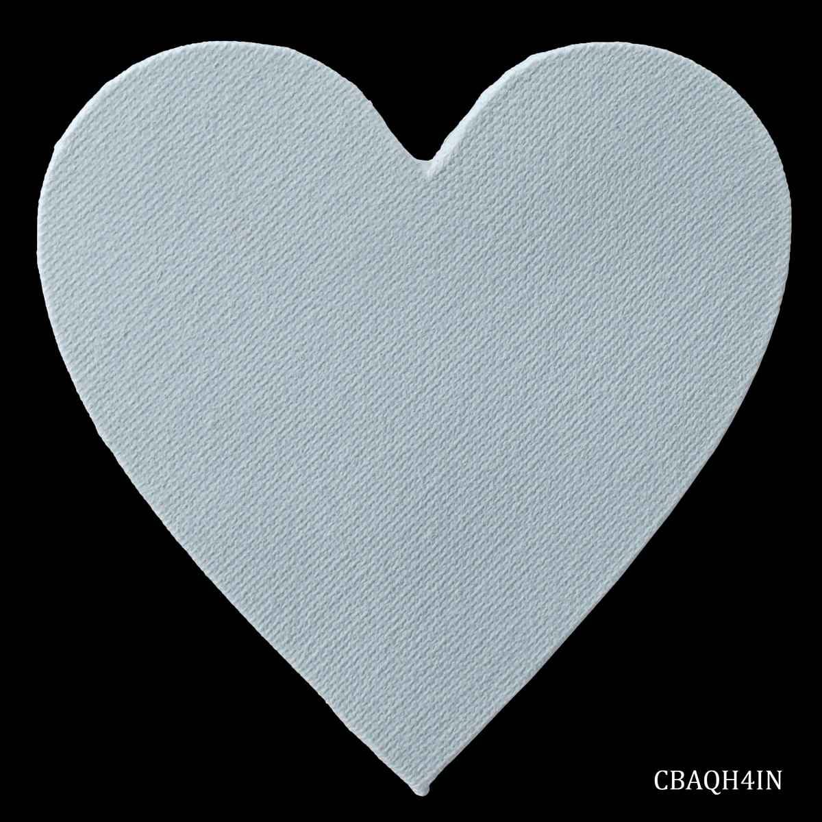 4 Inches Heart Shape White Canvas Board Artist Quality CBAQH4IN