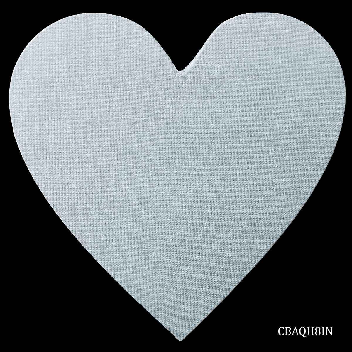8 Inches Heart Shape White Canvas Board Artist Quality CBAQH8IN