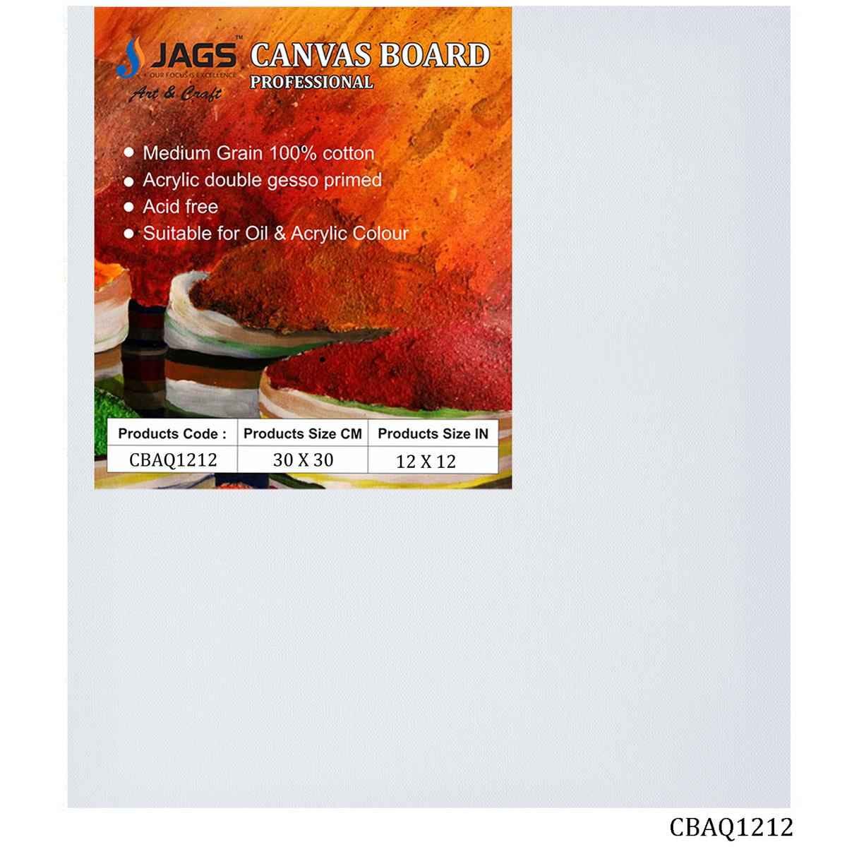 12X12 Inch Square White Canvas Board Artist Quality CBAQ1212