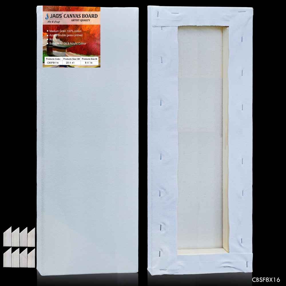 8X16 Inch White Stretched Canvas With Frame Board CBSF8X16