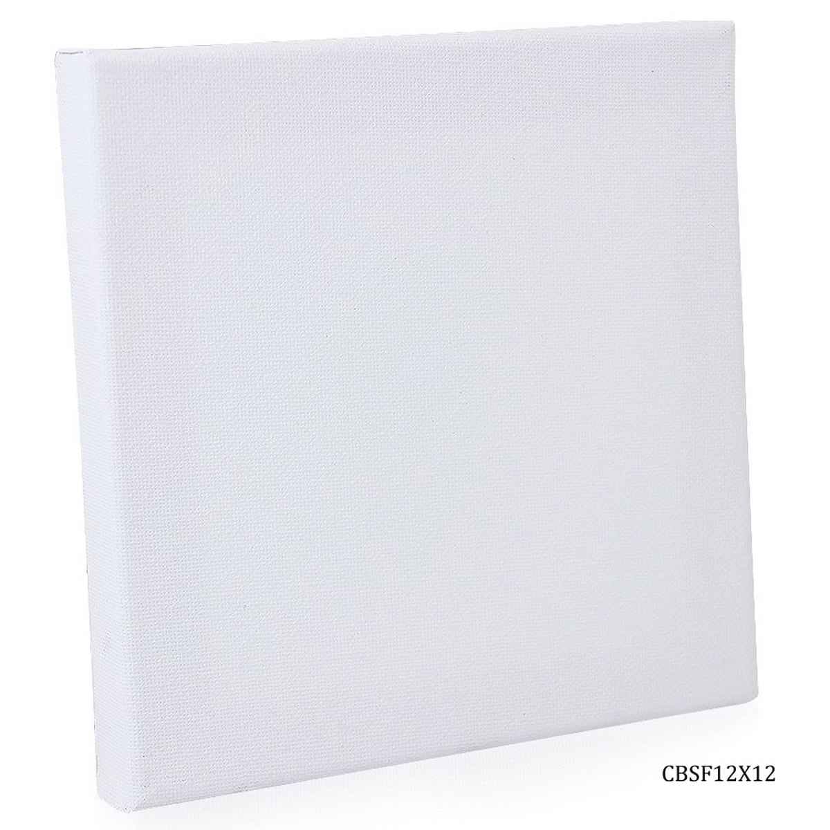 12X12 Inch White Stretched Canvas With Frame Board CBSF12X12