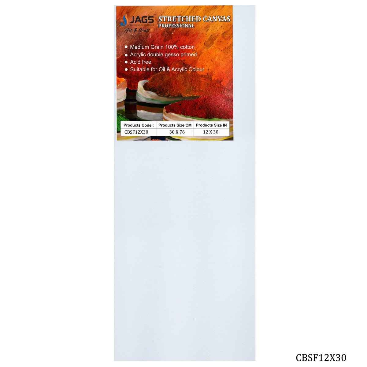 12X30 Inch White Stretched Canvas With Frame Board CBSF12X30