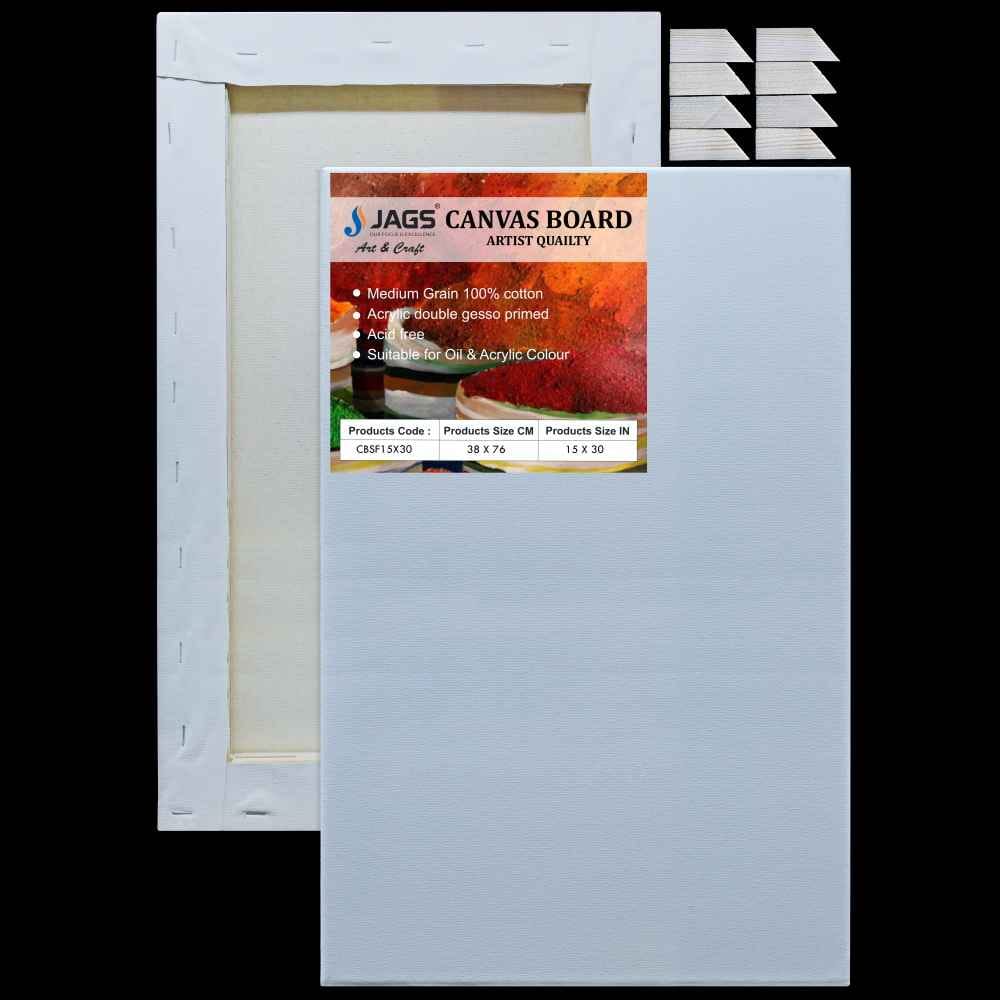 15X30 Inch White Stretched Canvas With Frame Board CBSF15X30