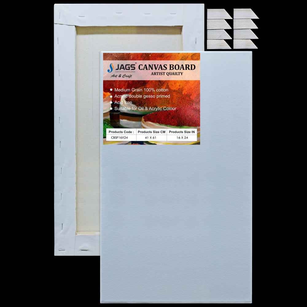 16X24 Inch White Stretched Canvas With Frame Board CBSF16X24