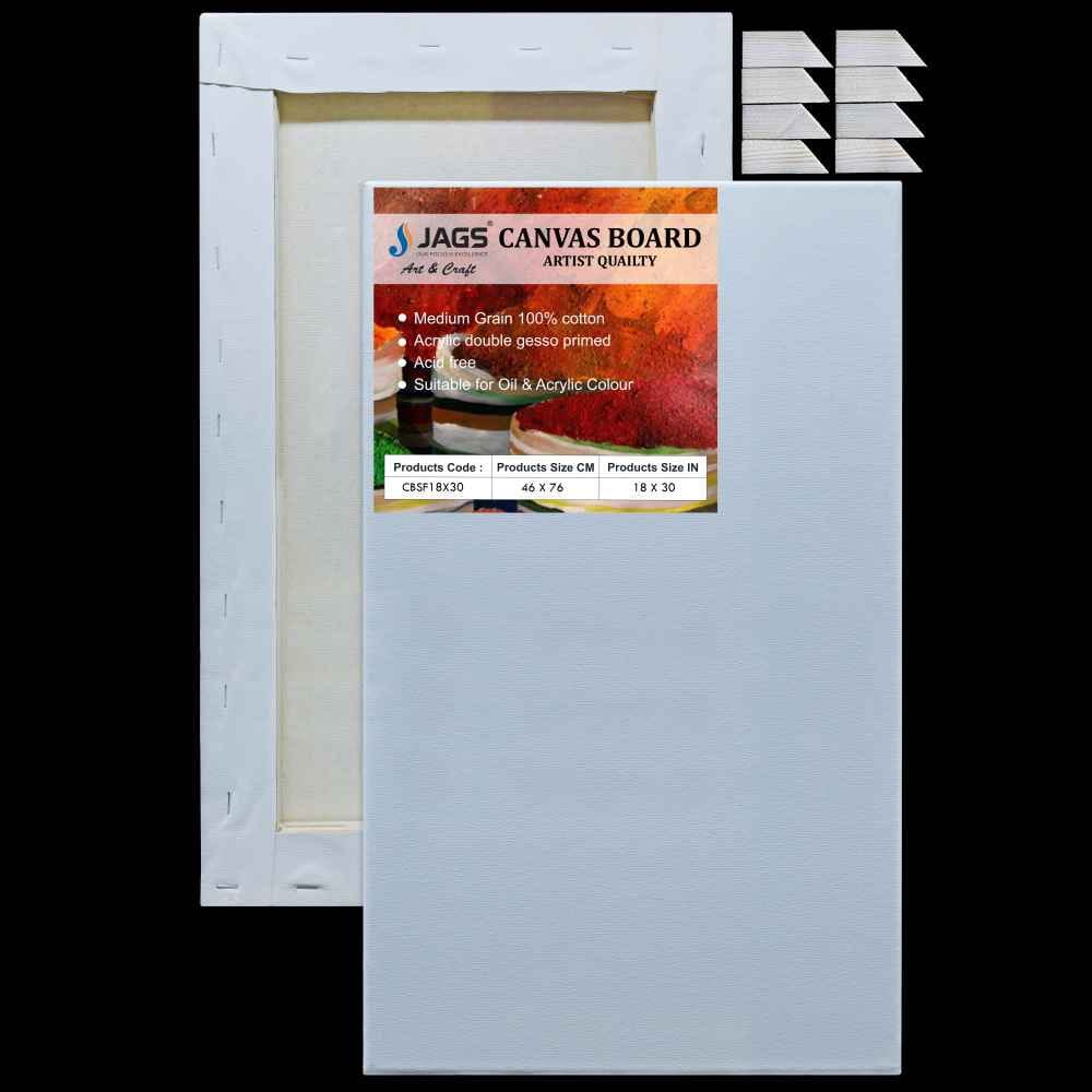 18X30 Inch White Stretched Canvas With Frame Board CBSF18X30