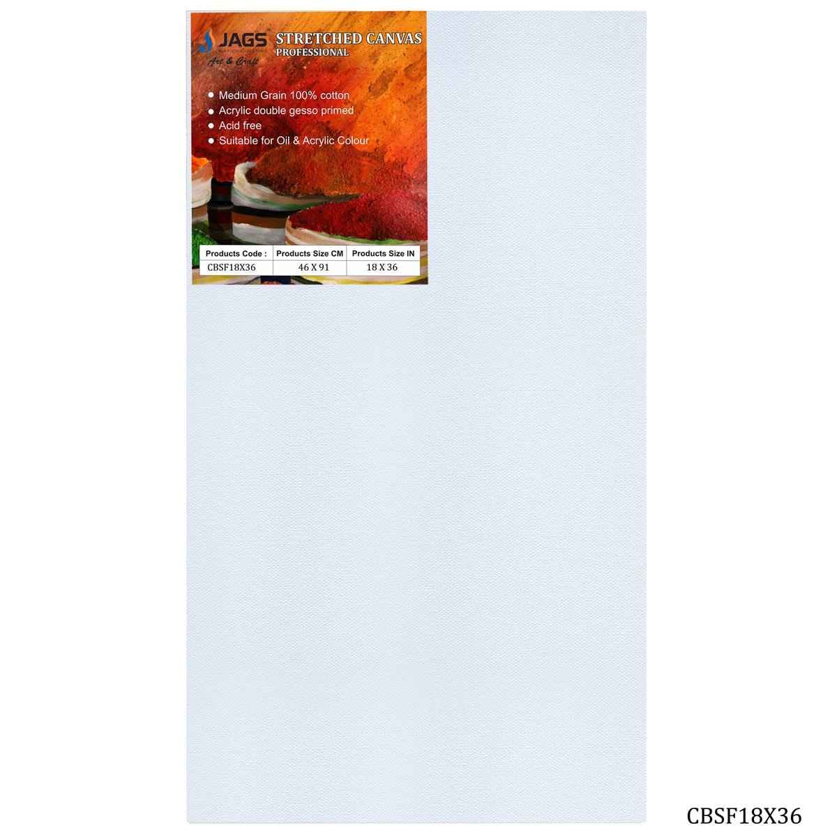 18X36 Inch White Stretched Canvas With Frame Board CBSF18X36
