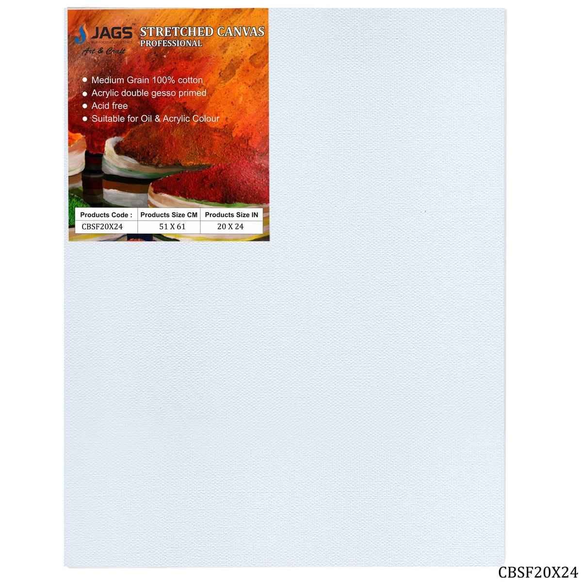 20X24 Inch White Stretched Canvas With Frame Board CBSF20X24