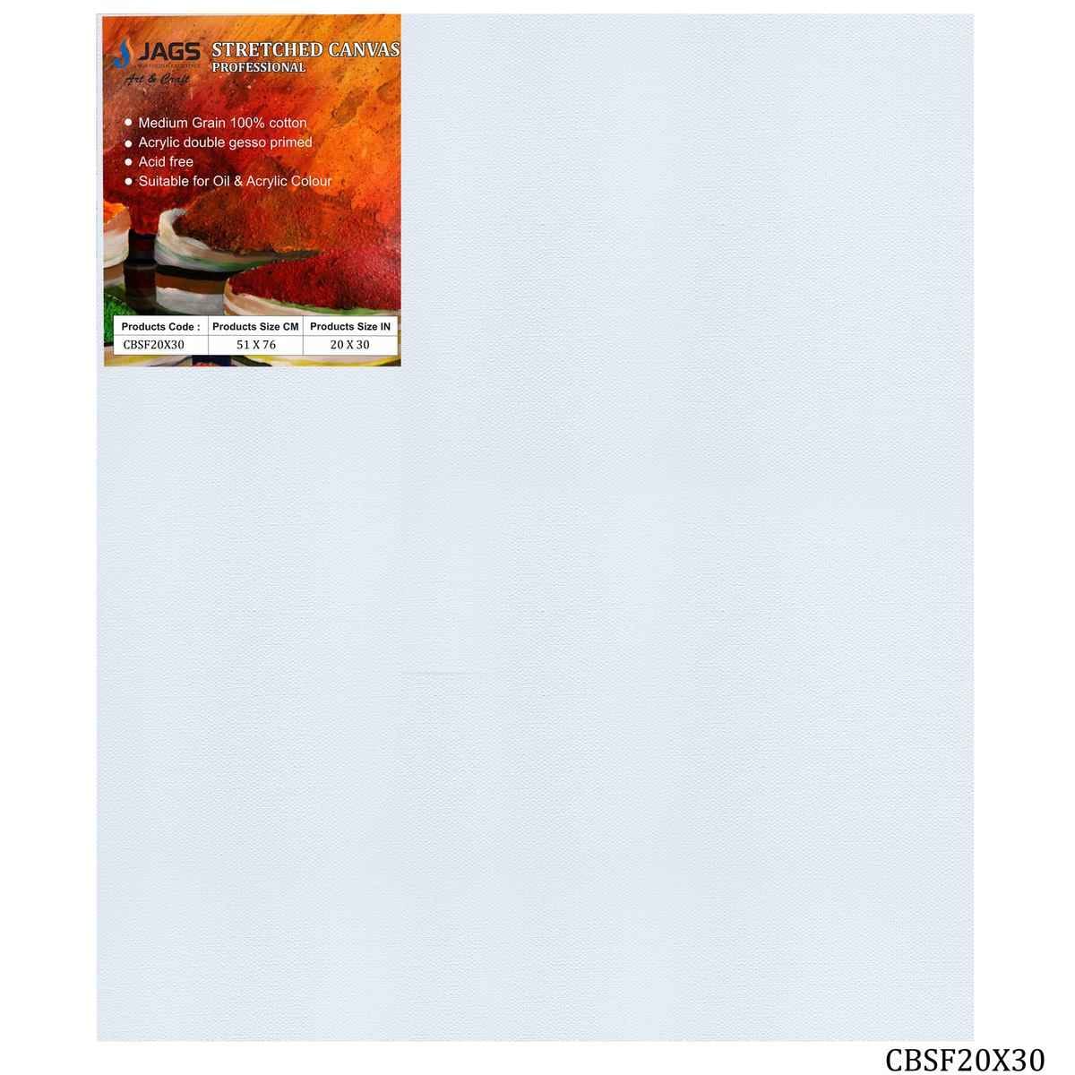 20X30 Inch White Stretched Canvas With Frame Board CBSF20X30