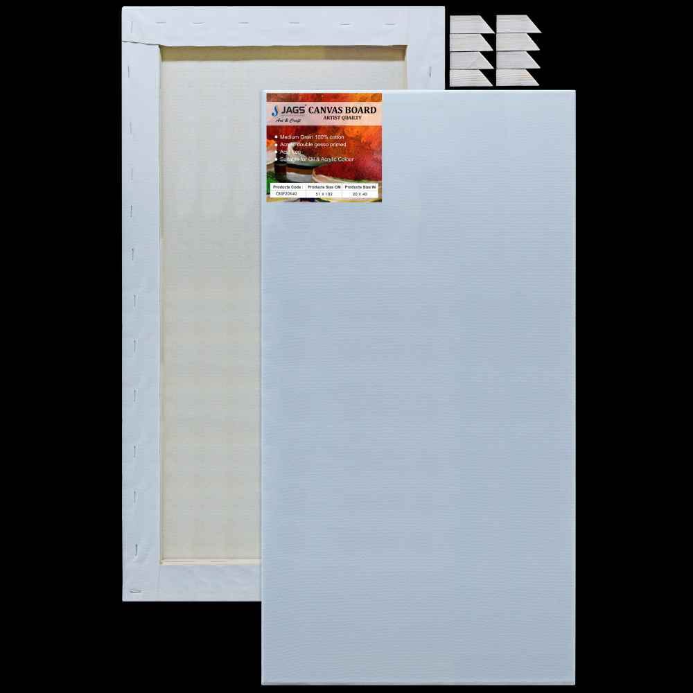 20X40 Inch White Stretched Canvas With Frame Board CBSF20X40