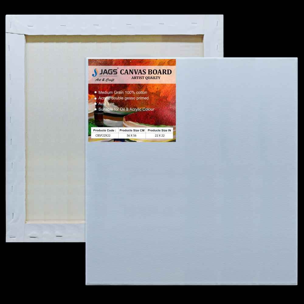 22X22 Inch White Stretched Canvas With Frame Board CBSF22X22