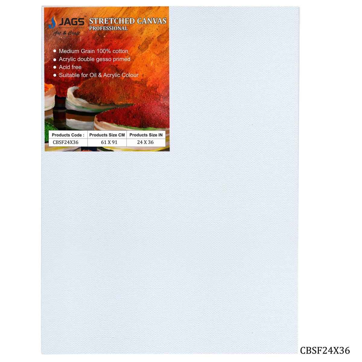24X36 Inch White Stretched Canvas With Frame Board CBSF24X36