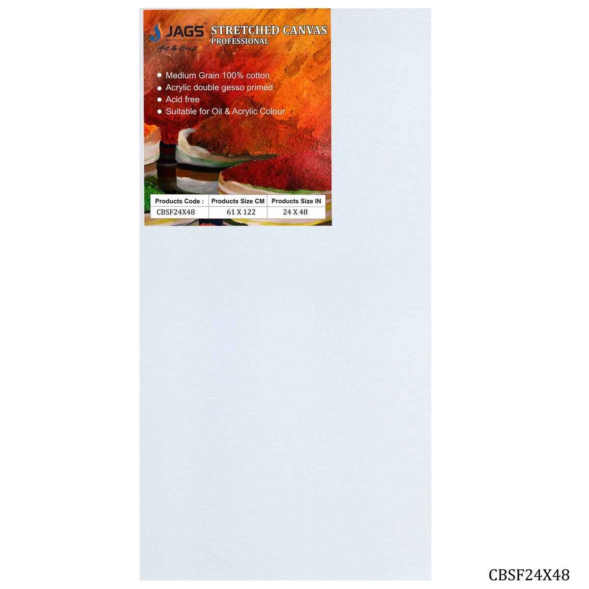24X48 Inch White Stretched Canvas With Frame Board CBSF24X48