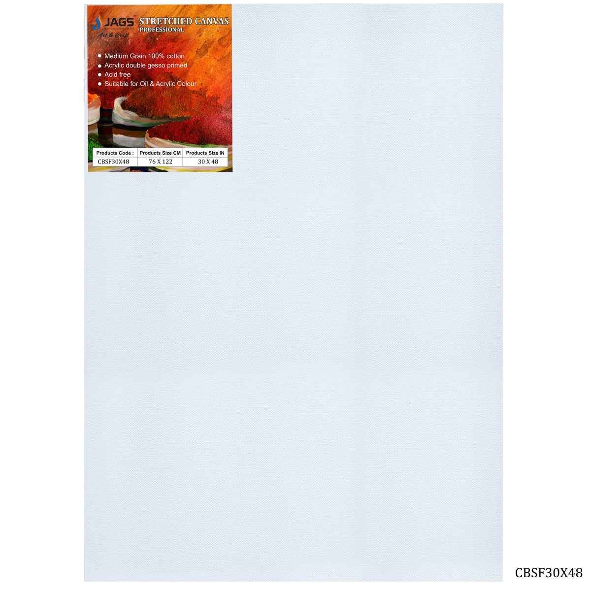 30X48 Inch White Stretched Canvas With Frame Board CBSF30X48