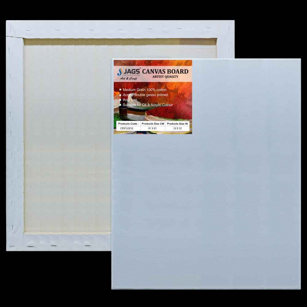 32X32 Inch White Stretched Canvas With Frame Board CBSF32X32
