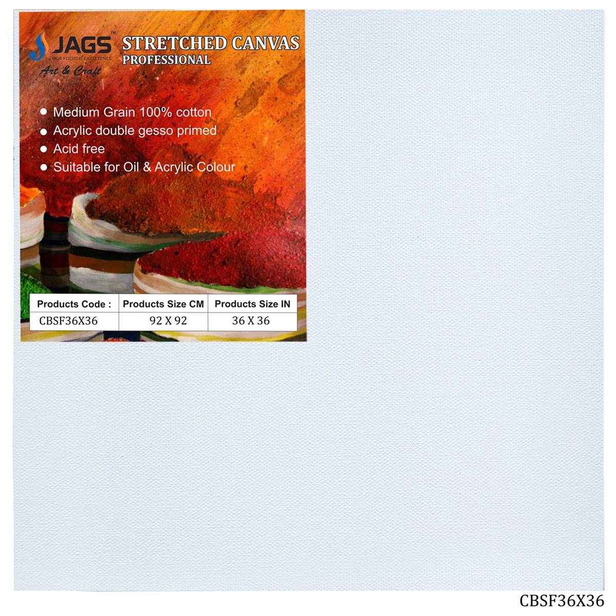 36X36 Inch White Stretched Canvas With Frame Board CBSF36X36