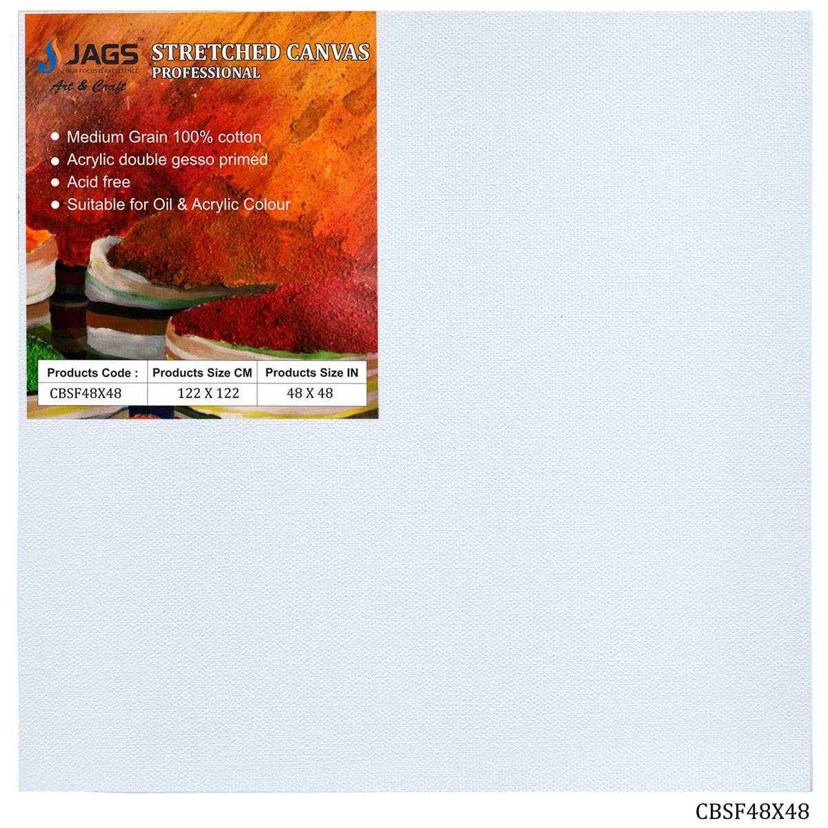48X48 Inch White Stretched Canvas With Frame Board CBSF48X48
