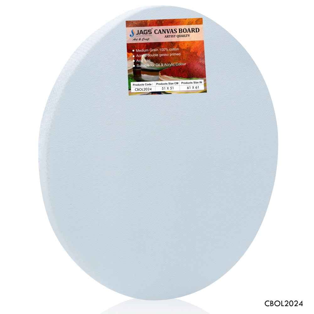 20X24 Inch Oval White Stretched Canvas With Frame Board CBOL2024