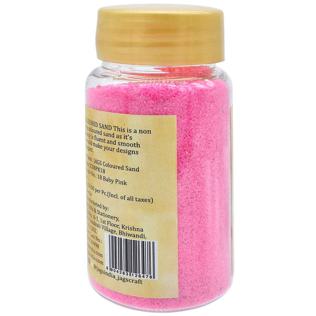 Coloured Sand 160 gms Baby Pink No 18 Uses in vases, jewellery, sand art and more JCSBPK18