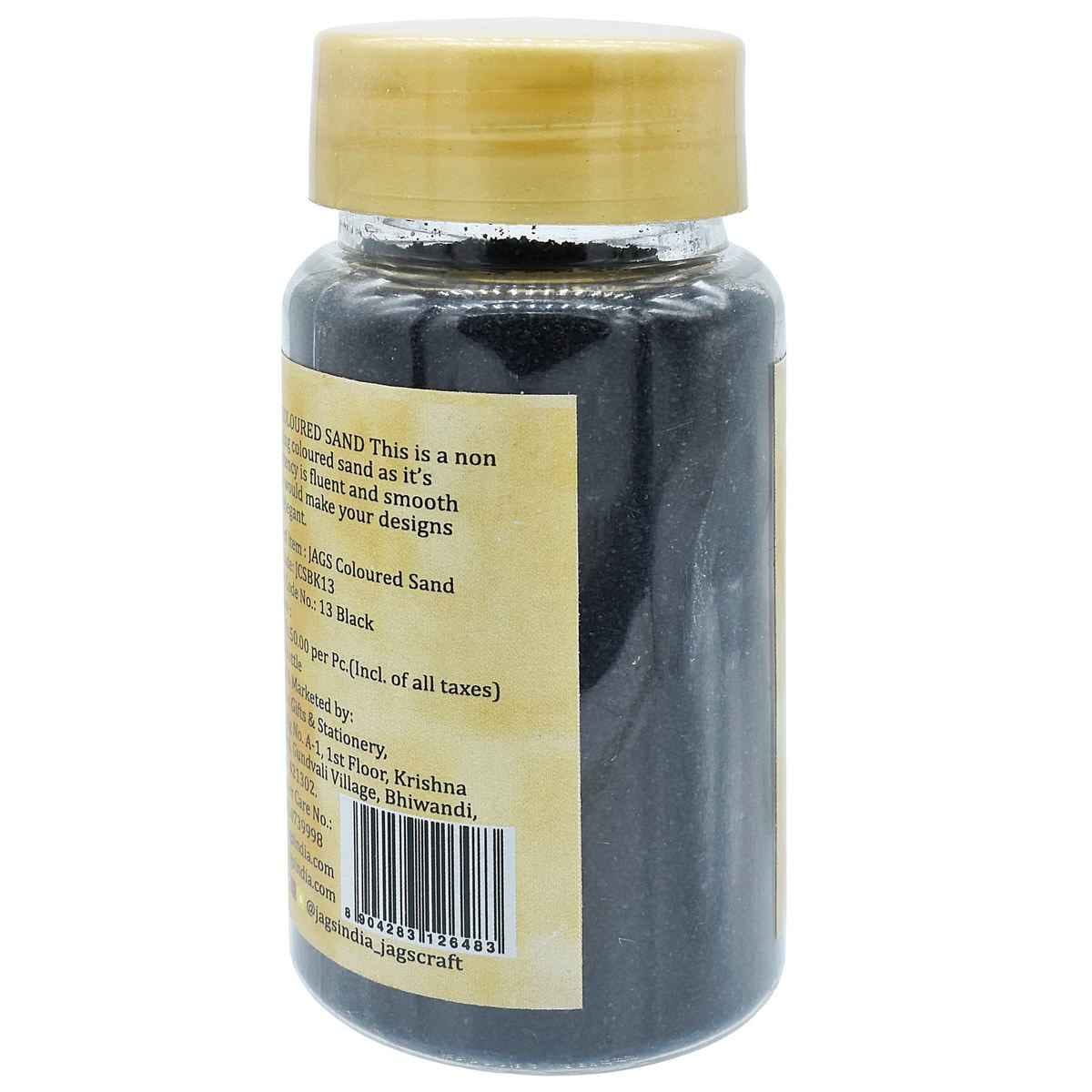 Coloured Sand 160 gms Black No 13 Use in vases, jewellery, sand art and more JCSBK131