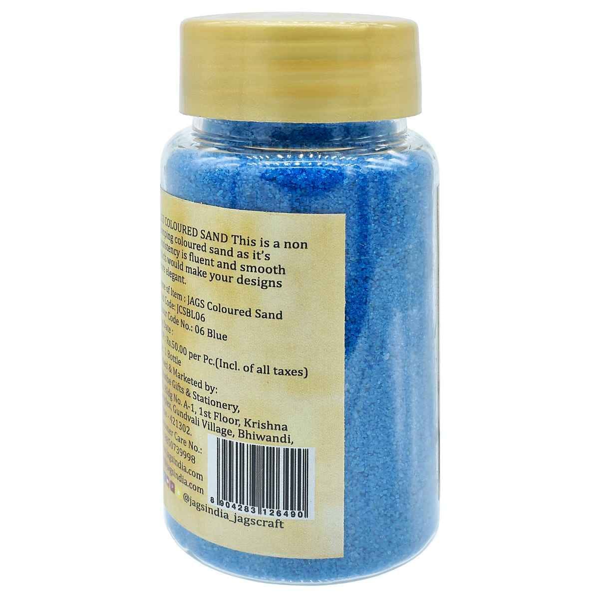Coloured Sand 160 gms Blue No 6 Use in vases, jewellery, sand art and more JCSBL06