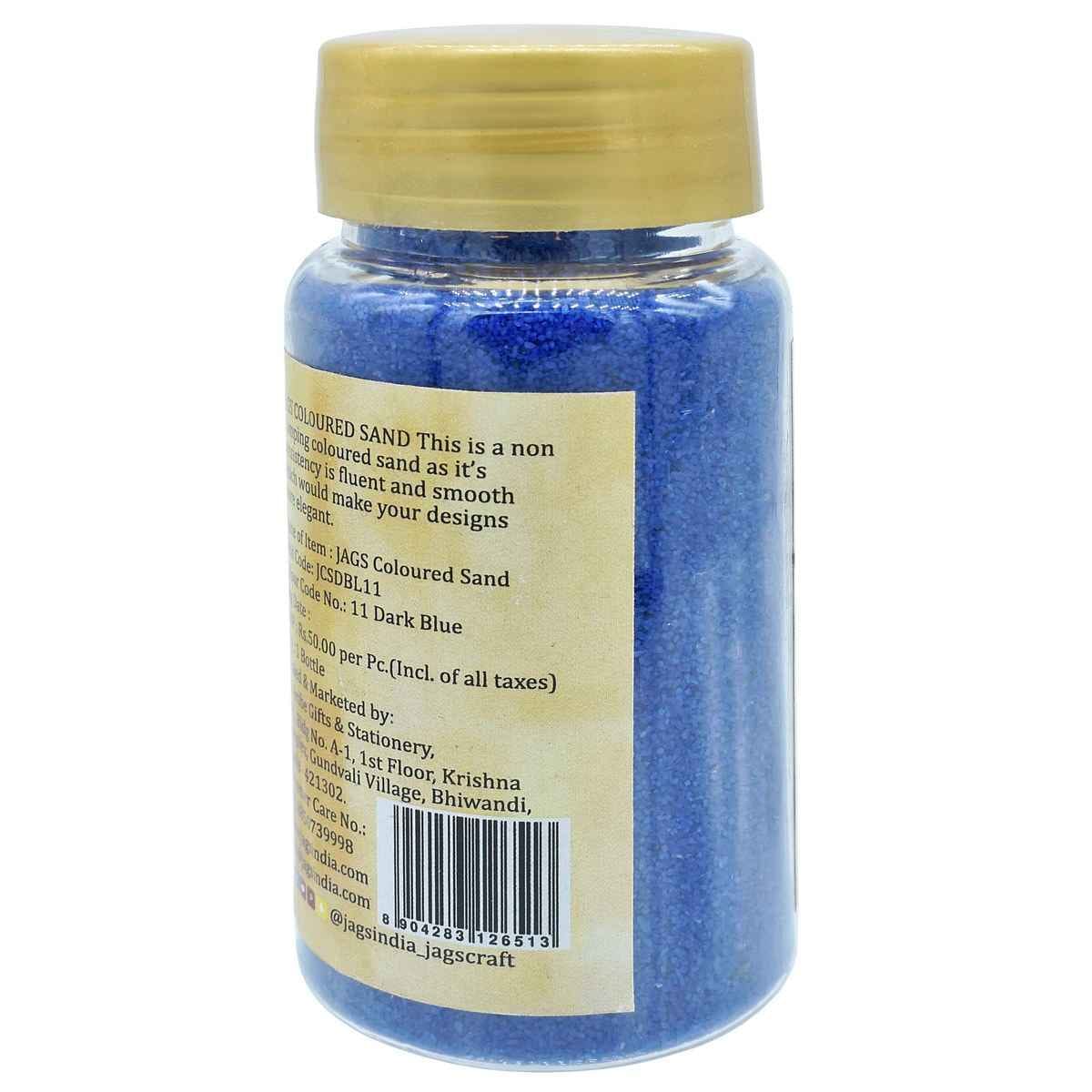 Coloured Sand 160 gms Dark Blue No 11 Use in vases, jewellery, sand art and more JCSDBL11