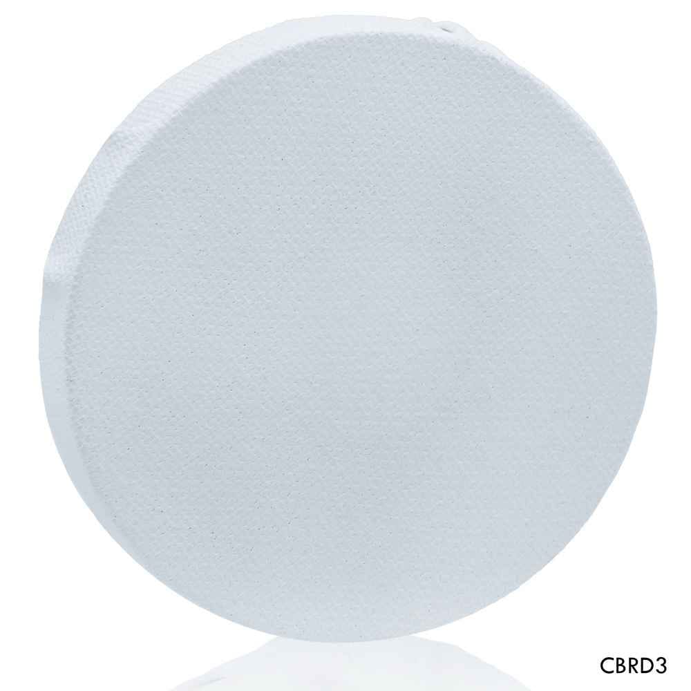 3 Inch Round White Stretched Canvas With Frame Board CBRD3