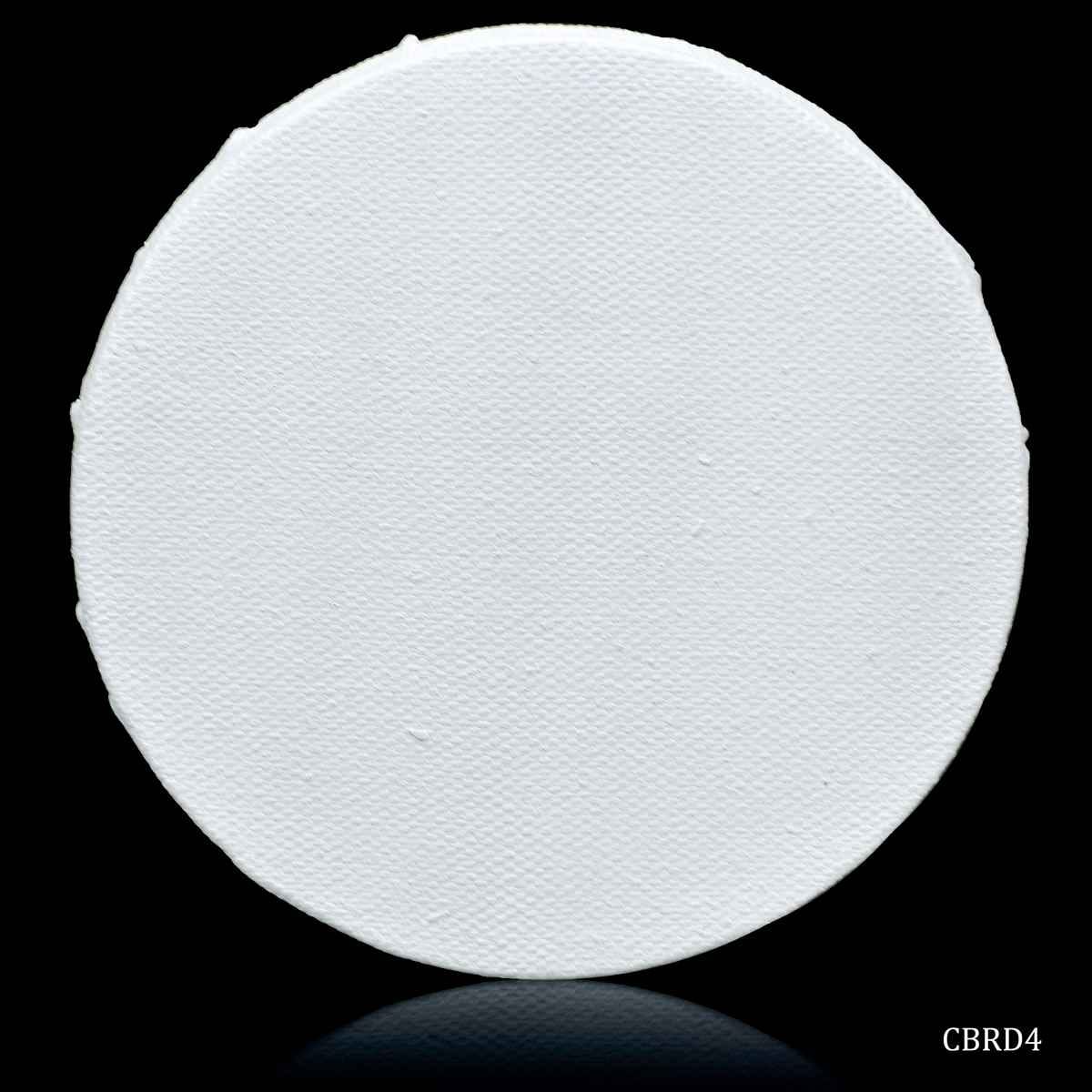 4 Inch Round White Stretched Canvas With Frame Board CBRD4