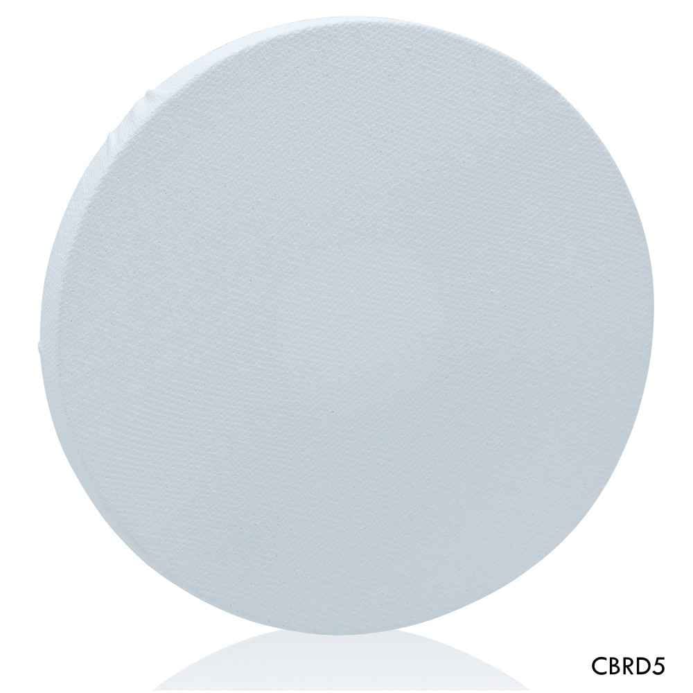 5 Inch Round White Stretched Canvas With Frame Board CBRD5