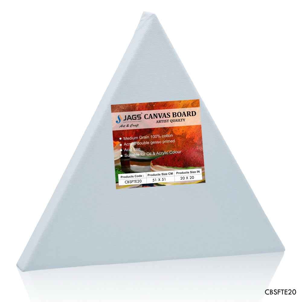 20 Inch Triangle White Stretched Canvas With Frame Board CBSFTE20