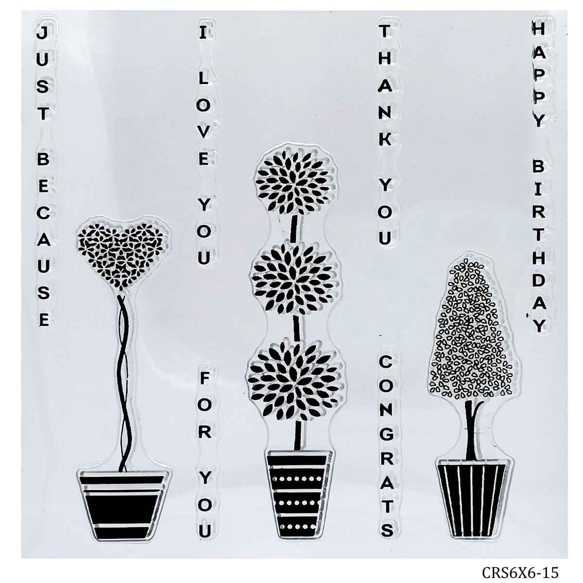 Happy Birthday Clear Rubber Stamp 6X6 015 CRS6X6-15