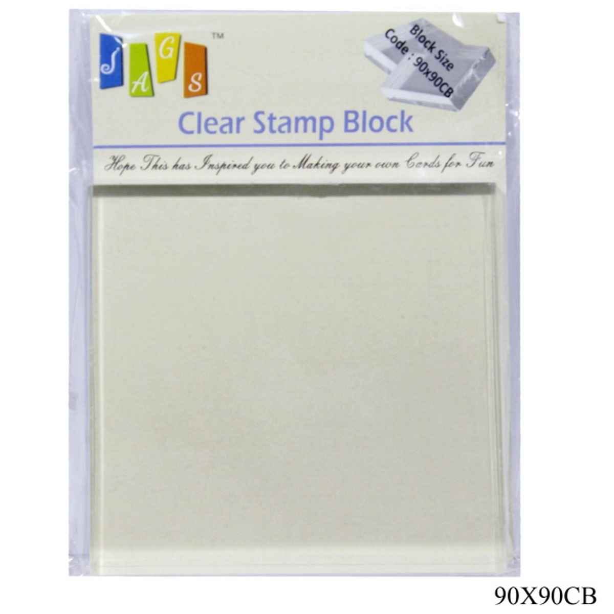 Clear Acrylic Stamping Block 90mmX90MM 90X90CB