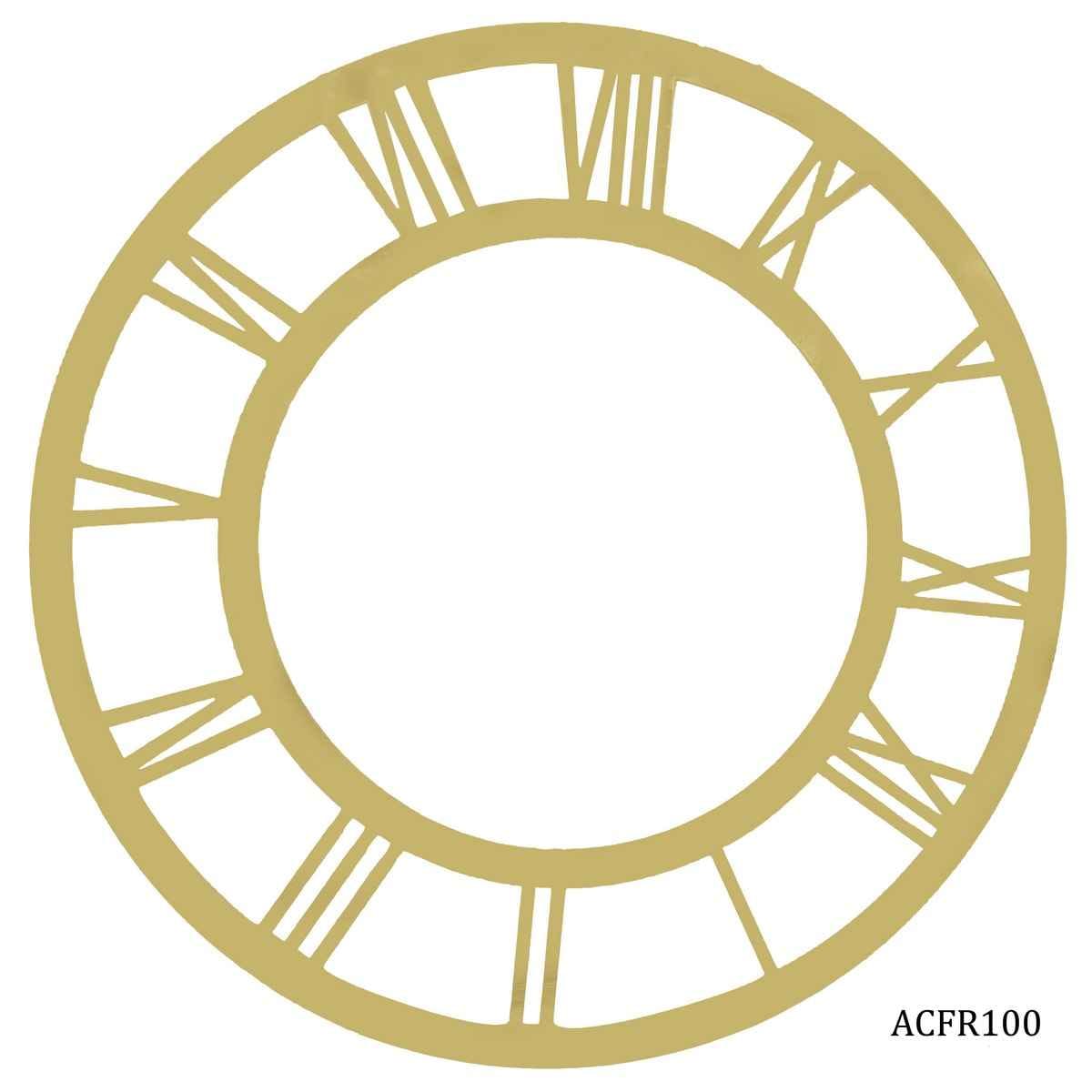10 Inch Acrylic Clock Frame Gold Roman Numbers ACFR100