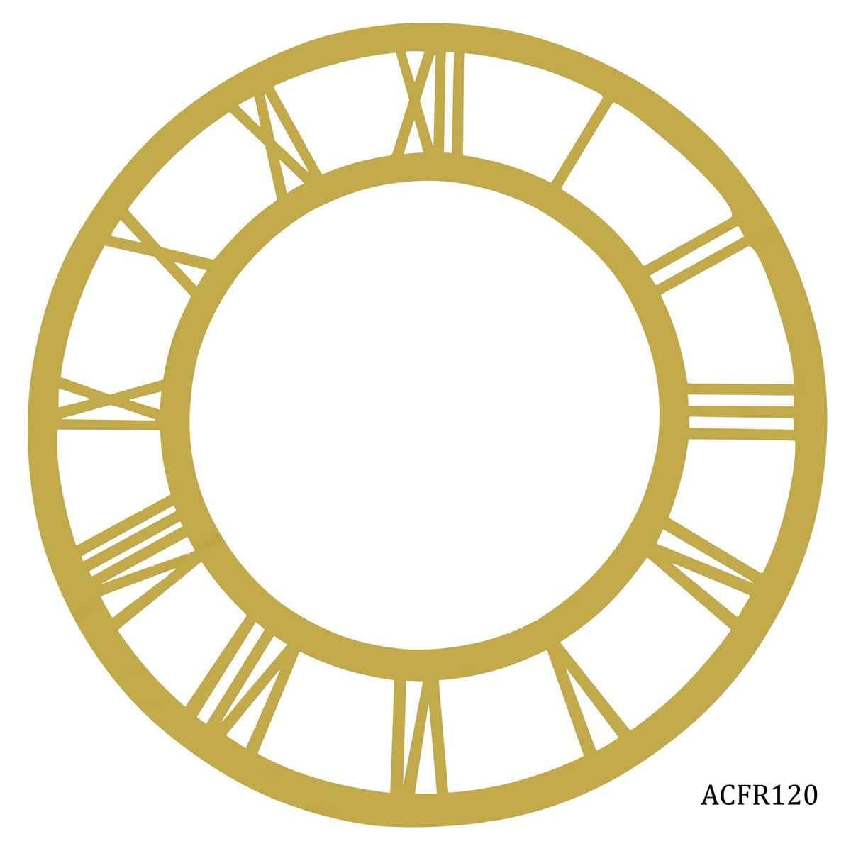 12 Inch Roman Numbers Acrylic Clock Frame Gold ACFR120