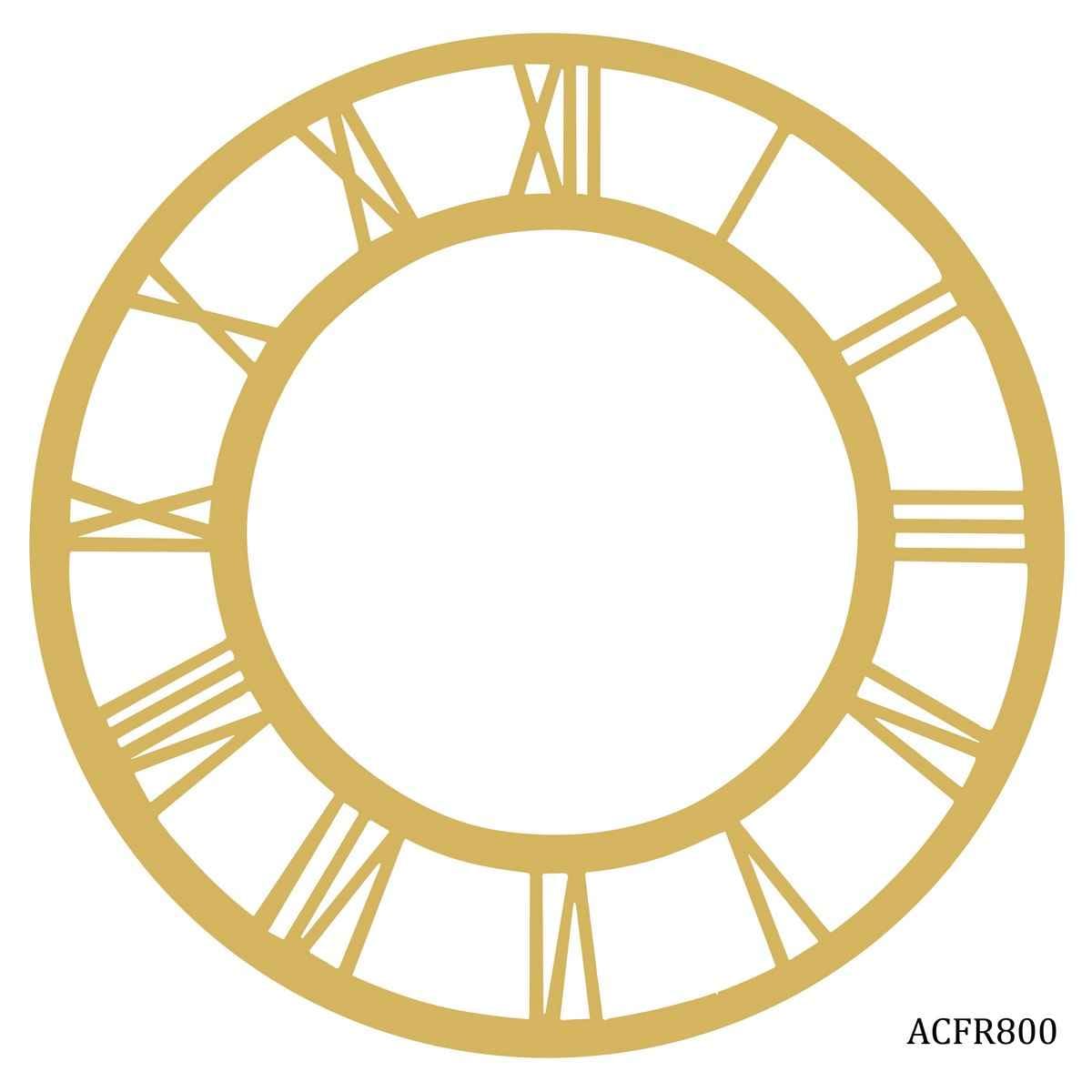 8 Inch Roman Numbers Acrylic Clock Frame Gold ACFR800