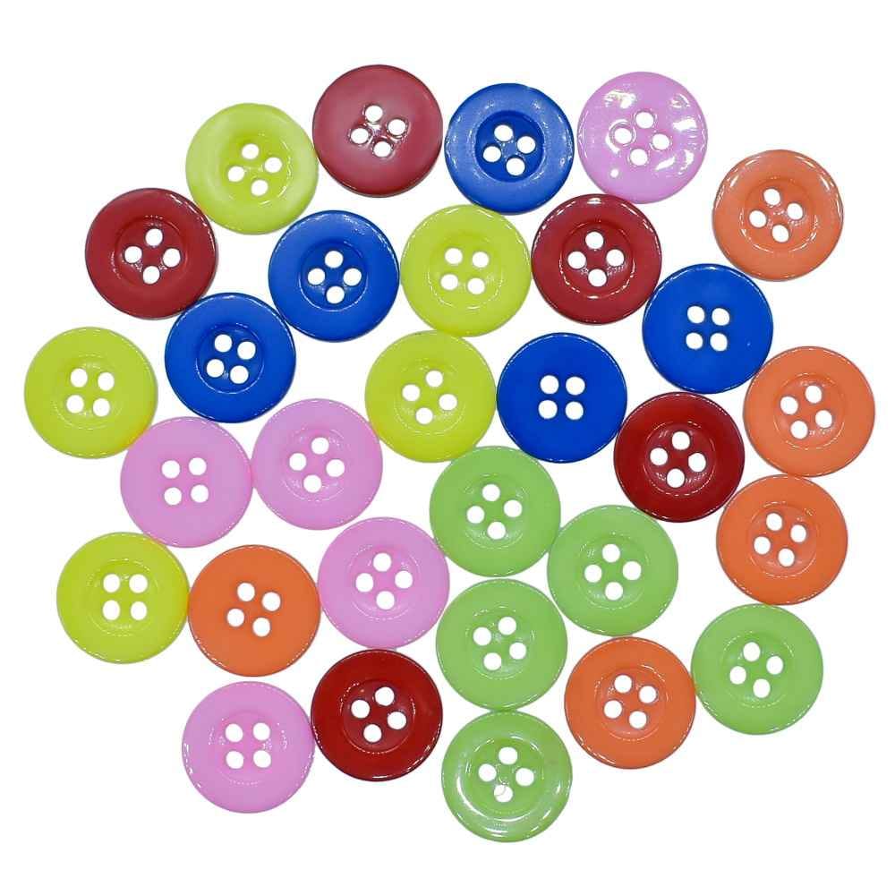 Craft Decorative Button Mix Colour 30 Pcs Sizes 12, 13 & 15mm CDBM03