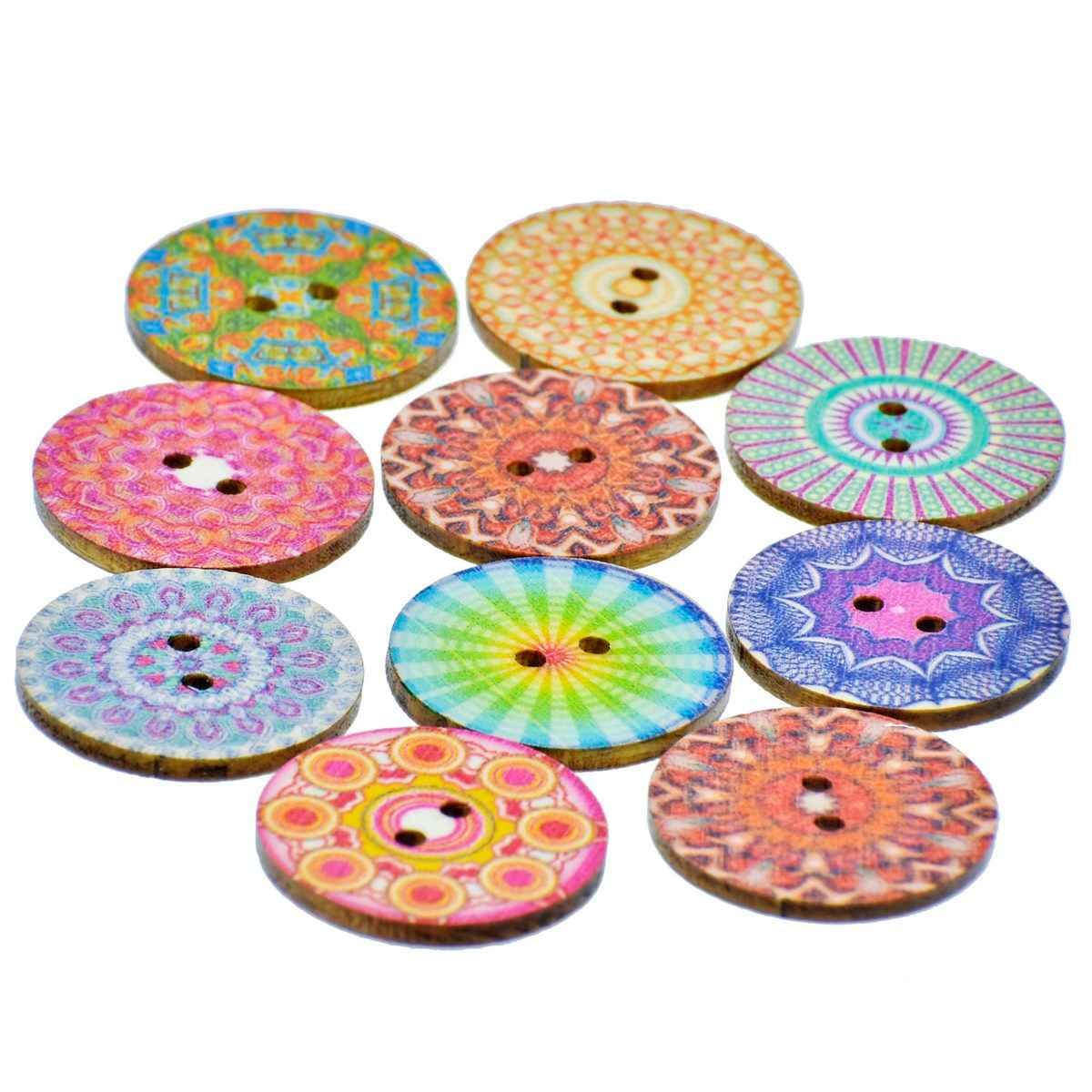 Crafts Decorative Button Wooden Round Big 10 pcs DBWRB-2