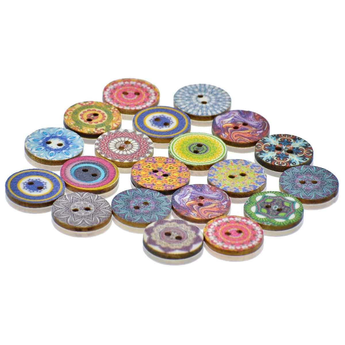 Crafts Decorative Button Wooden Round Small 20 pcs DBWRS-1