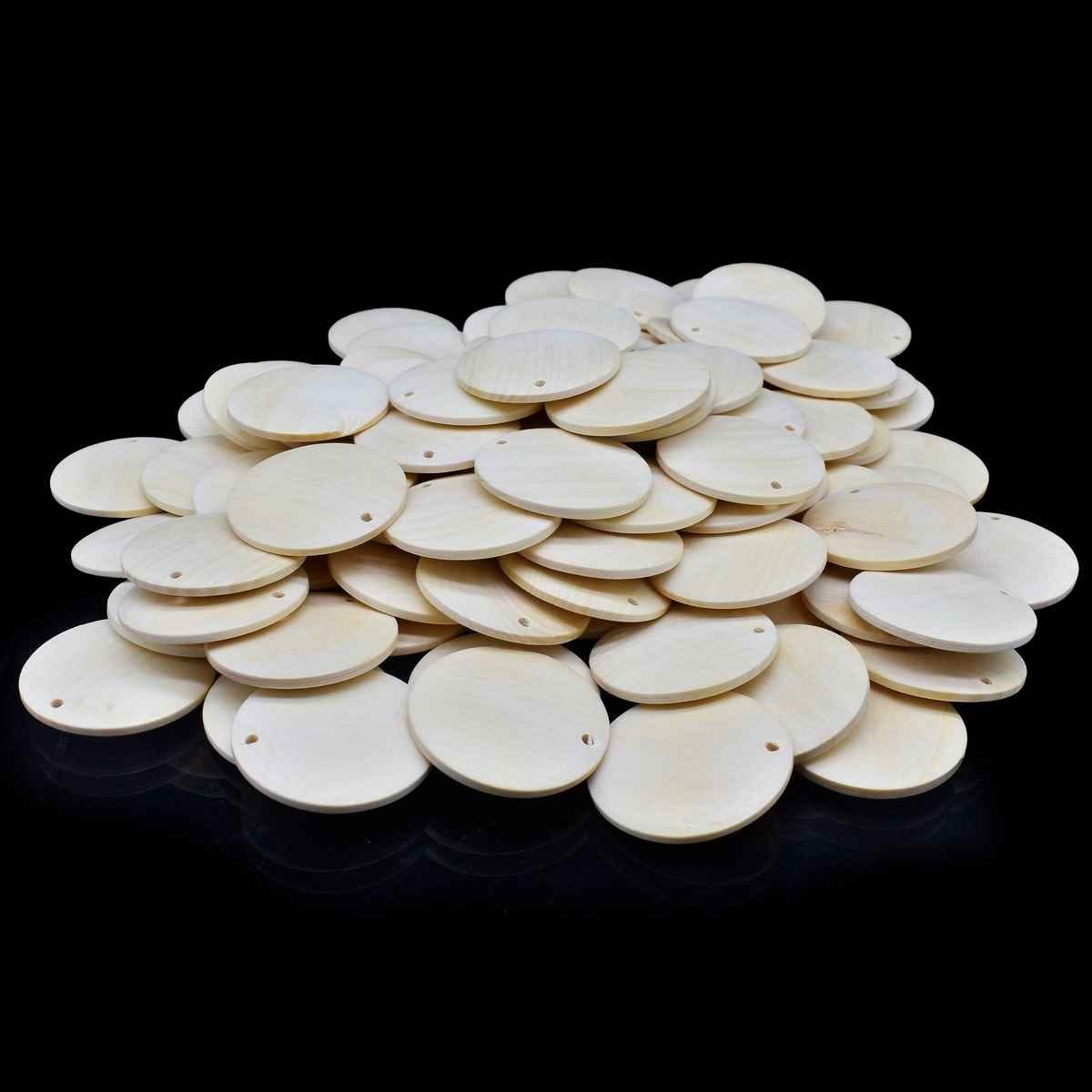 Crafts Decorative Wooden Pendant Plain Big 100 pcs 35MM DWPP02