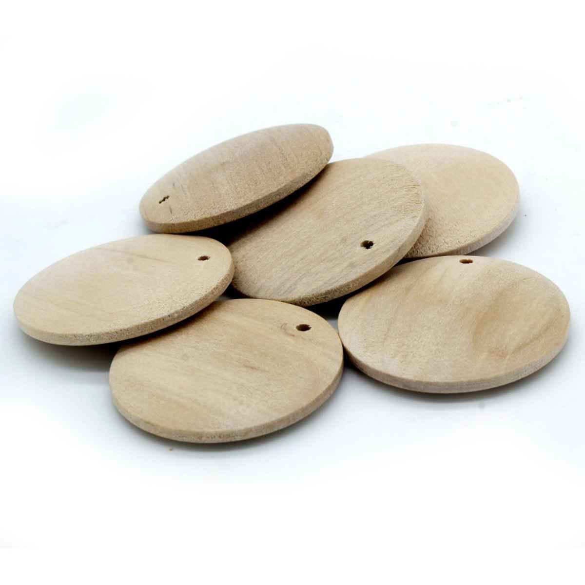 Crafts Decorative Wooden Pendant Plain Big 10 pcs DWB35MM