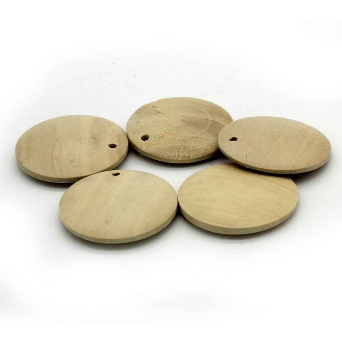 Crafts Decorative Wooden Pendant Plain Medium 10 pcs DWB30MM