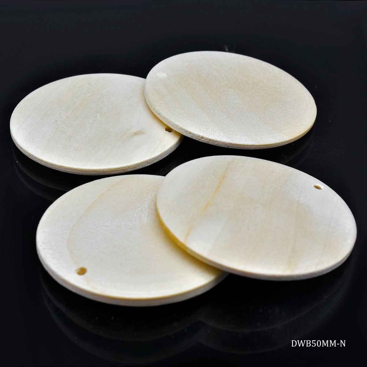 Crafts Decorative Wooden Pendant Plain XL Big 4 pcs DWB50MM-N
