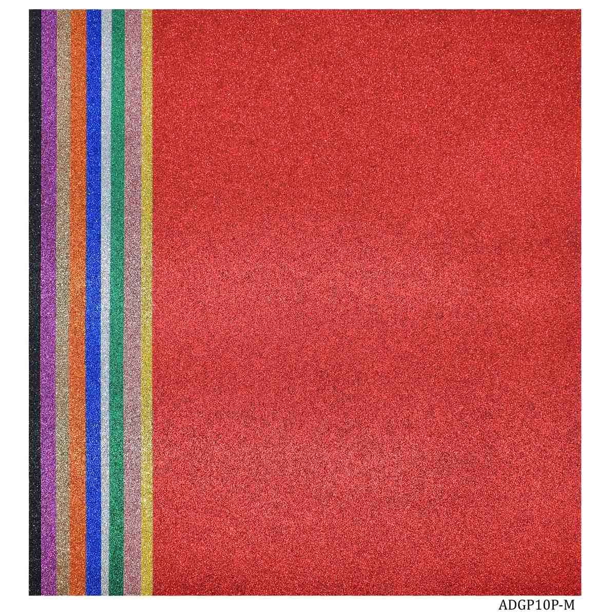 A4 Diamond Glitter Paper Multi Colour 10 Sheet ADGP10P-M