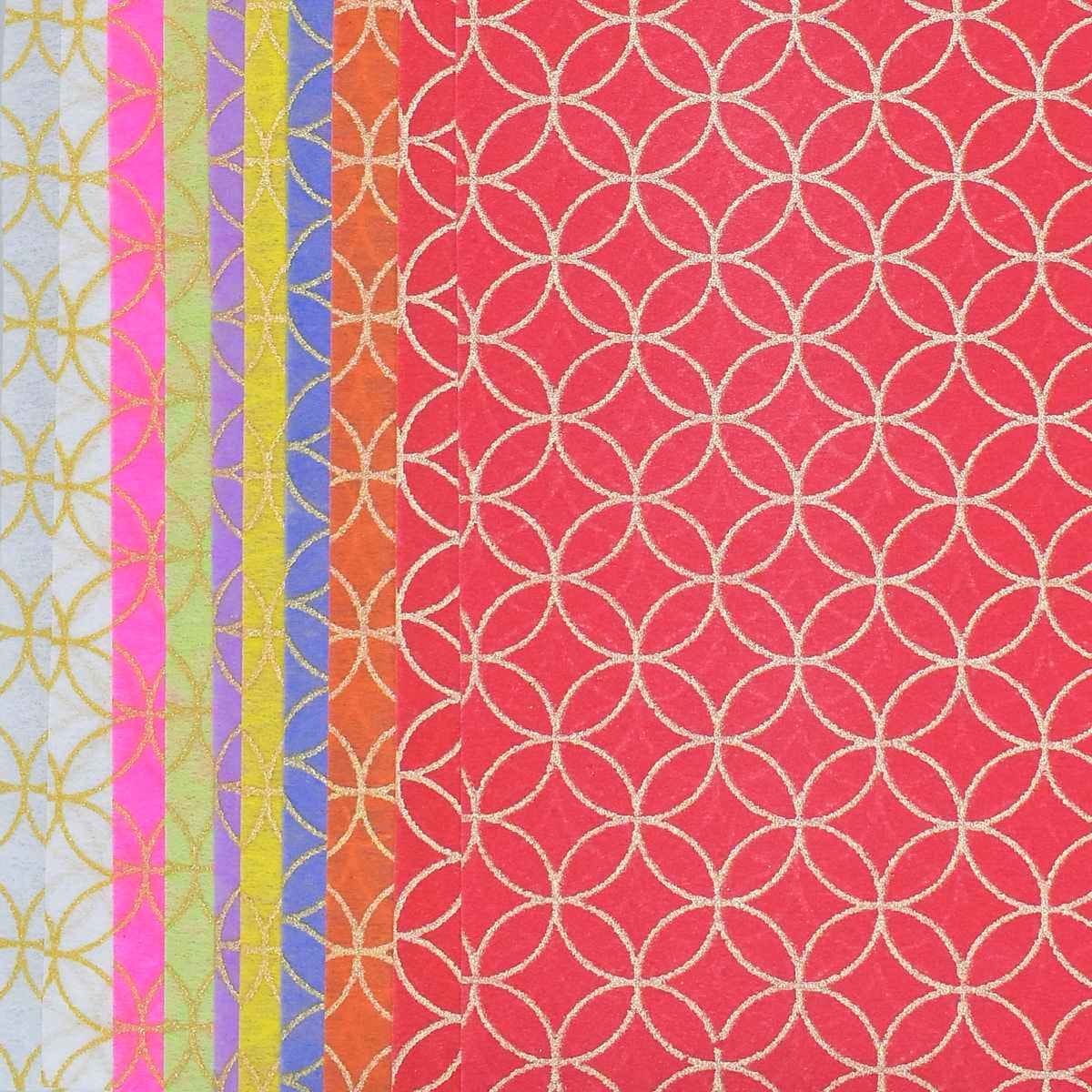 A4 Non Woven Paper Geometric pattern NO-3601 Pack of 10 Sheets WF-10