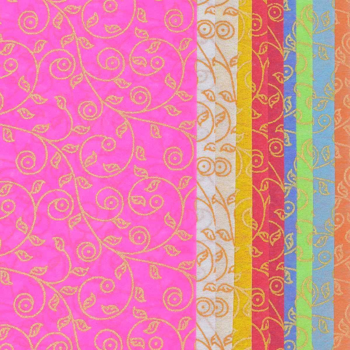 A4 Non Woven Paper Leaf Pattern NO-3201 Pack of 10 Sheet WF-9