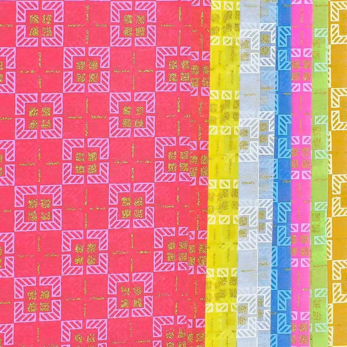 A4 Non Woven Paper Square Pattern NO-2501 Pack of 10 Sheet WF-6