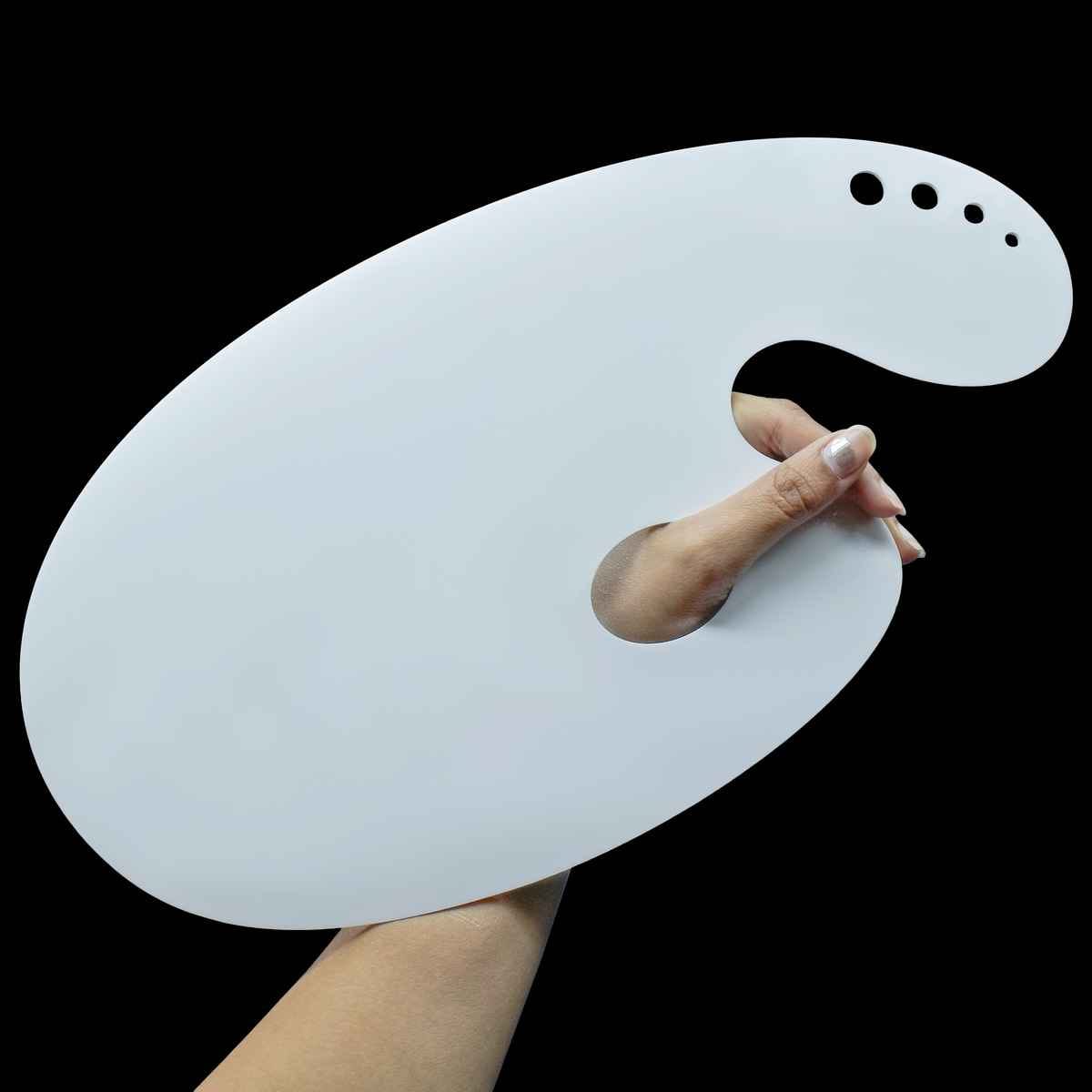 Acrylic Palette White Oval XXL Big 17X10 JAGSAPW10