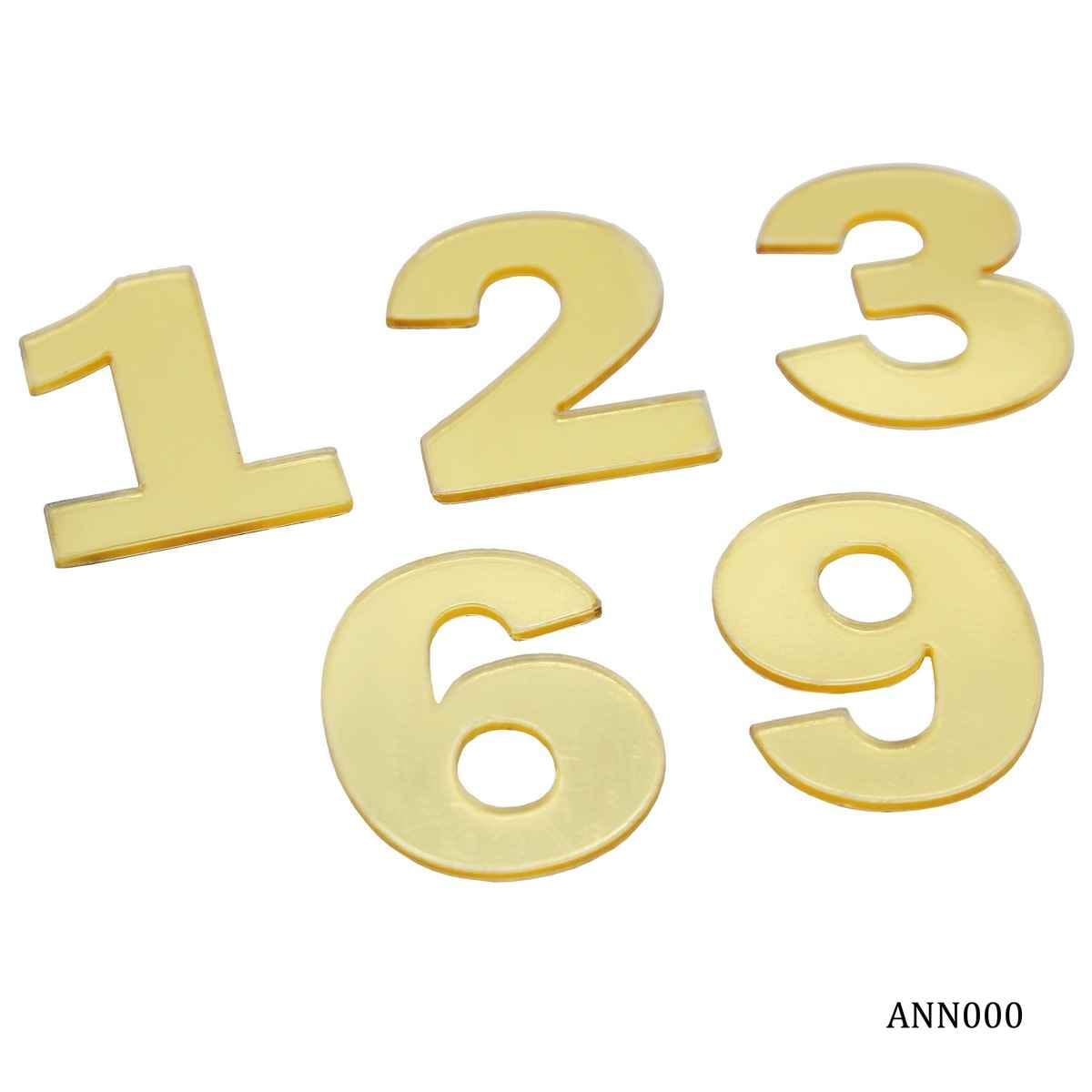 Gold Acrylic Numbers. 1,2,3,6 and 9 For Clock Making ANN000