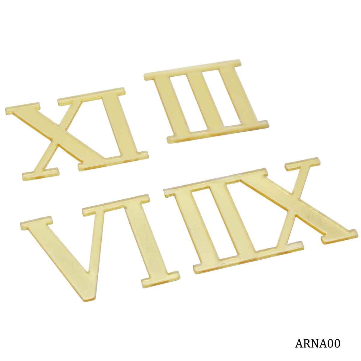 3,6,9,12 Roman Number Gold Acrylic For Clock Making ARNA00