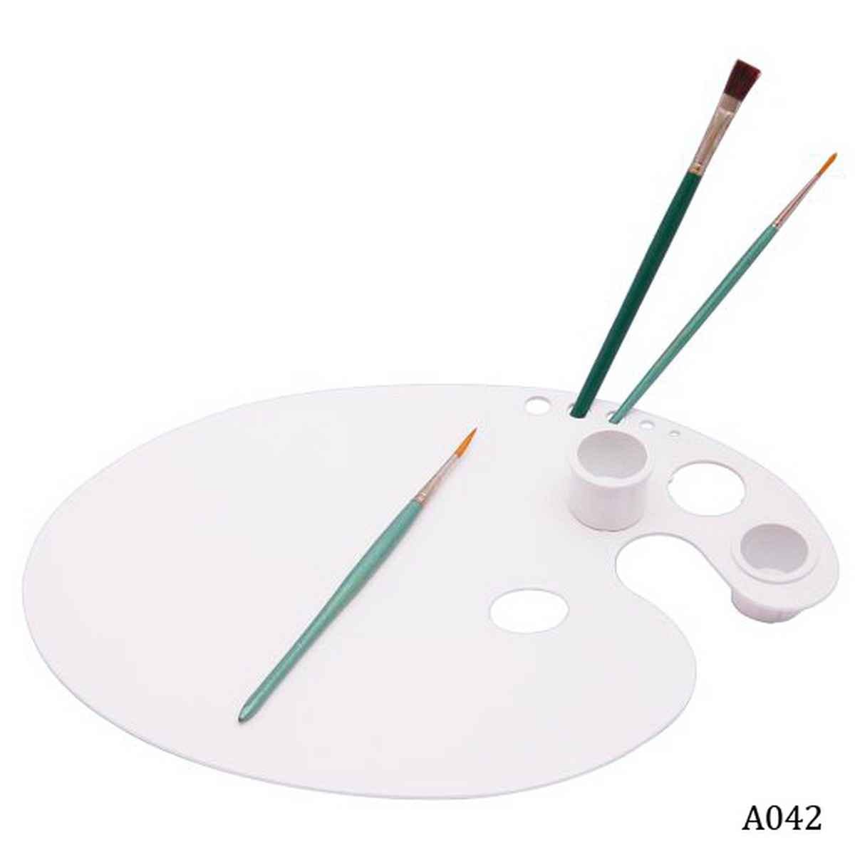 Colour Mixing Plate Oil Plate With 2 Dippers Size 40x28x0.5 cm A042