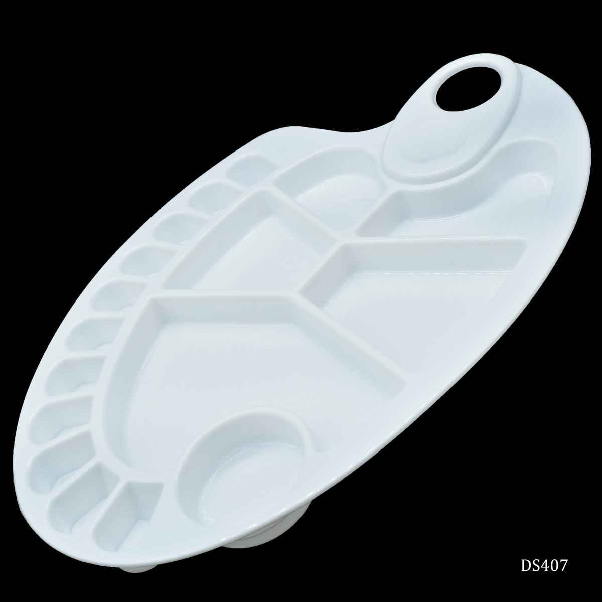 Colour Mixing Plate Ovel Medium 17 compartments Size 30x21x2 Cm DS407